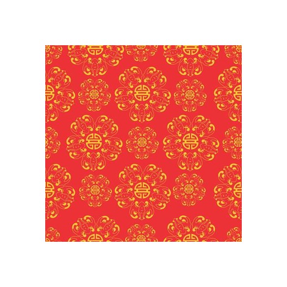 Papel de Parede Adesivo Vintage Vermelho e Amarelo 486