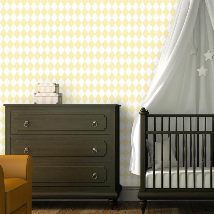 Branco Papel de Parede - Quarto Infantil e Bebê - Xadrez