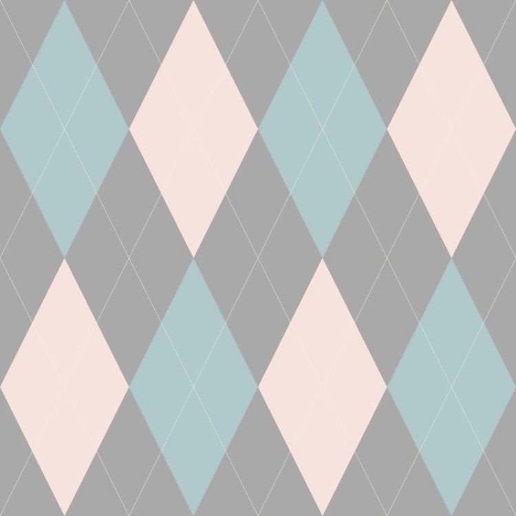 Papel de Parede Adesivo Xadrez Argyle Rosa e...