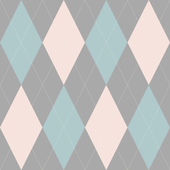 Papel de Parede Adesivo Xadrez Argyle Rosa e Azul N05201