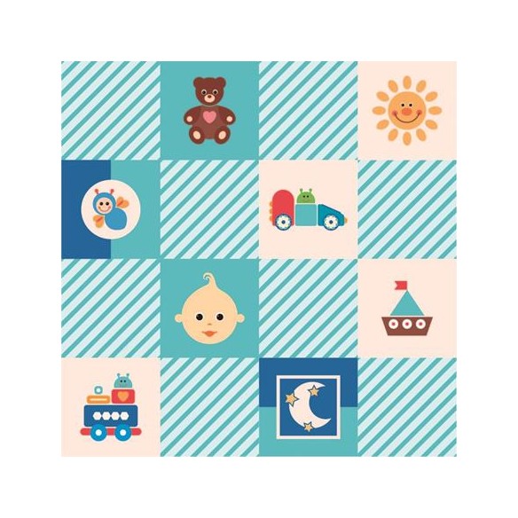 Papel de Parede Adesivo Xadrez Azul Bebê 311880255