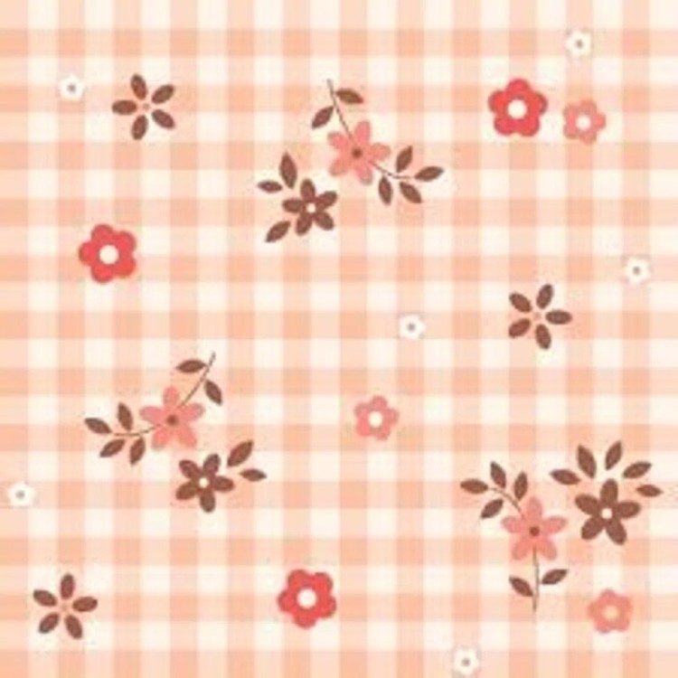 Papel de Parede Adesivo Xadrez Floral 271643839