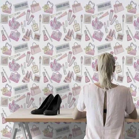 Papel de Parede Adesivo Acessórios Fashion Feminino  100947955