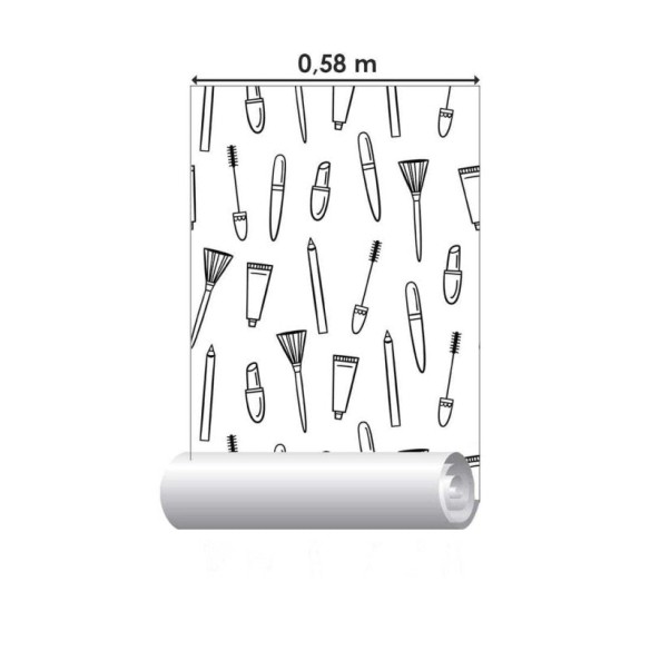 Papel de Parede Adesivo Acessórios para maquiagem N03060