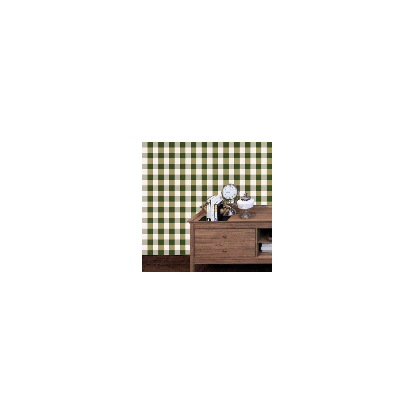 Papel de Parede xadrez verde Decoração Sala Quarto Banheiro
