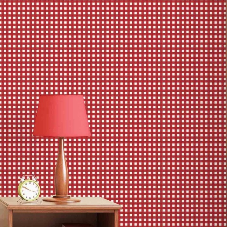 Papel de parede xadrez vermelho e branco
