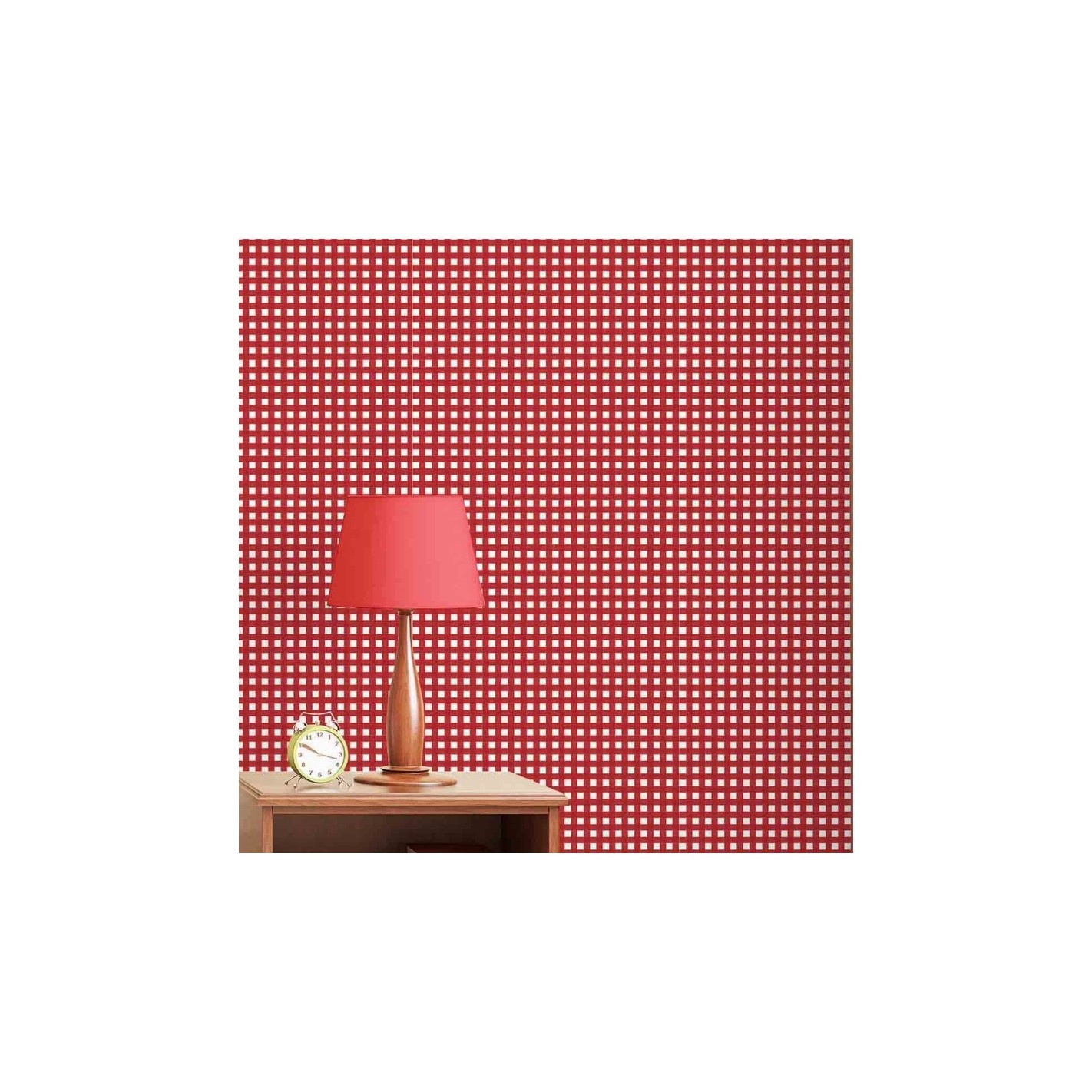 Papel De Parede Xadrez Vermelho Escuro-60x300cm - Carrefour