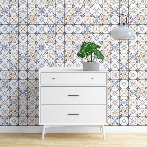Papel de Parede Adesivo Adesivo Padrão Português N03094
