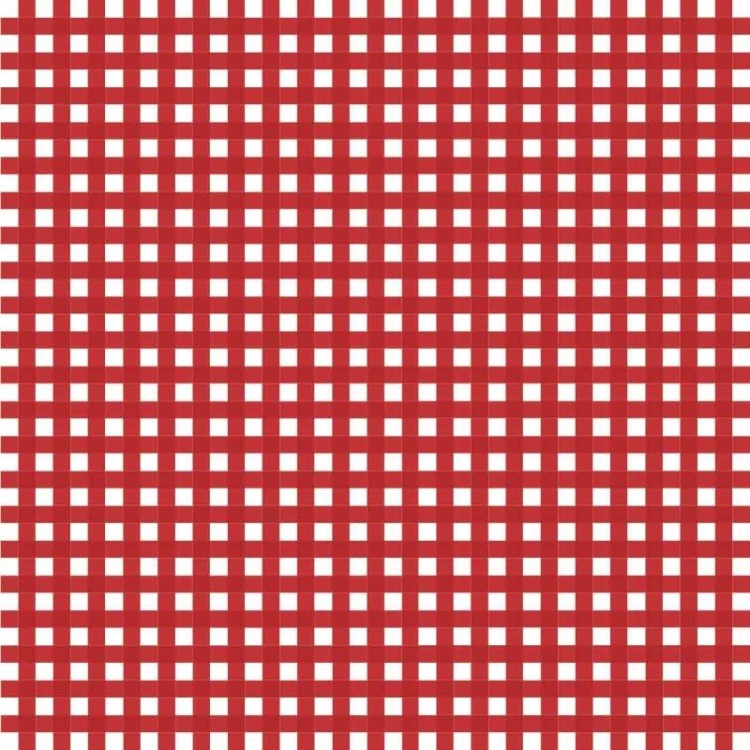 Papel De Parede Adesivo Xadrez Branco E Vermelho - 1,05m