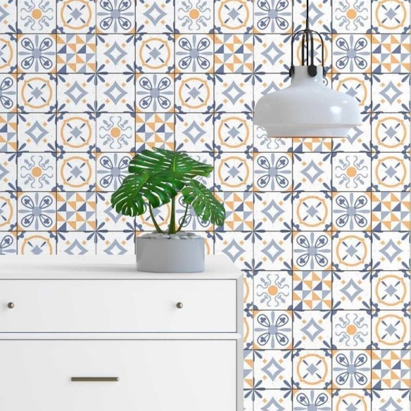 Papel de Parede Adesivo Adesivo Padrão Português N03094