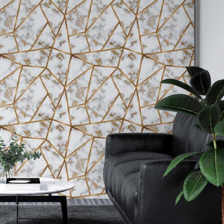 Papel de Parede Adesivo Zara Gold N8819
