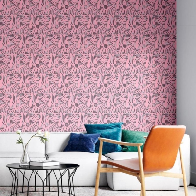 Papel de Parede Adesivo Zebra sobre rosa N08211