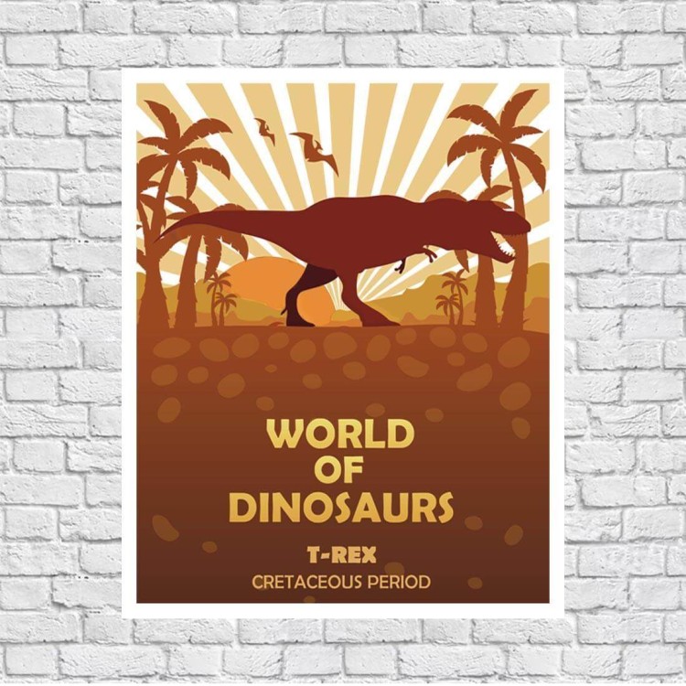 Poster Decorativo  Dinossauro Geek 07070