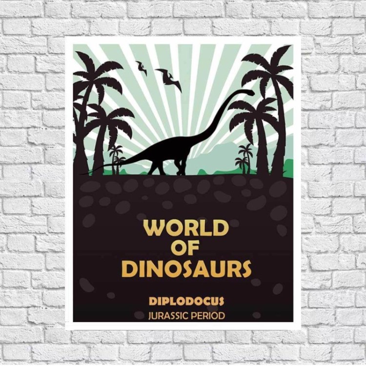 Poster Decorativo  Dinossauro Geek 1330