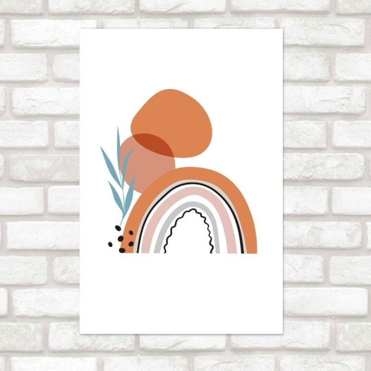 Poster Decorativo Abstrato Arco Íris N016096