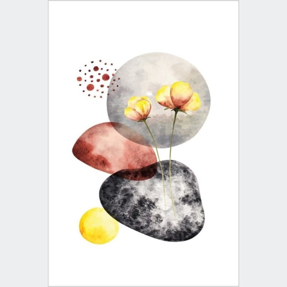 Poster Decorativo Abstrato Flores N010212