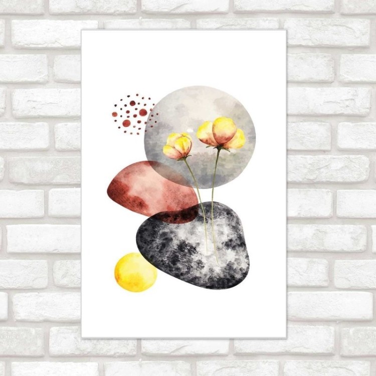 Poster Decorativo Abstrato Flores N010212