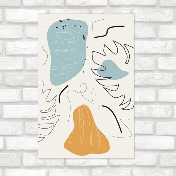 Poster Decorativo Abstrato Folhas N010209