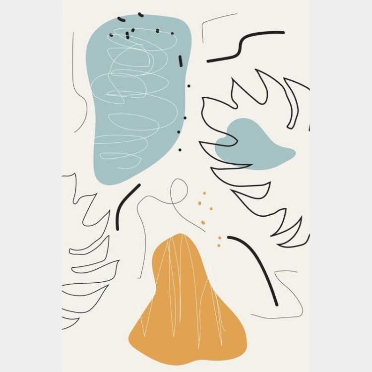 Poster Decorativo Abstrato Folhas N010209