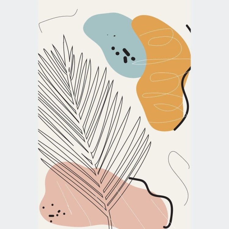 Poster Decorativo Abstrato Folhas N010210