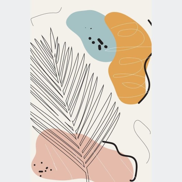 Poster Decorativo Abstrato Folhas N010210