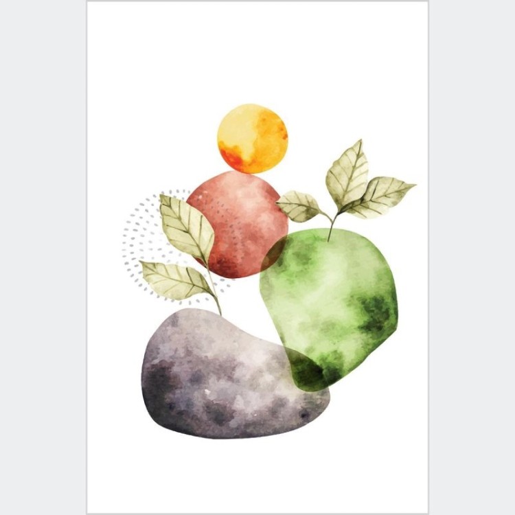Poster Decorativo Abstrato Folhas N010211