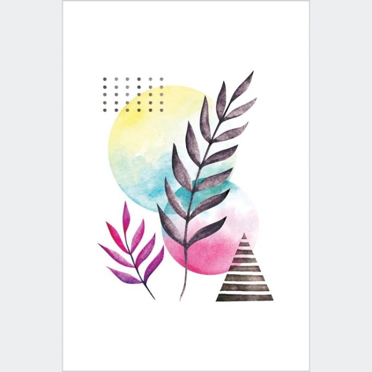 Poster Decorativo Abstrato Folhas N010213