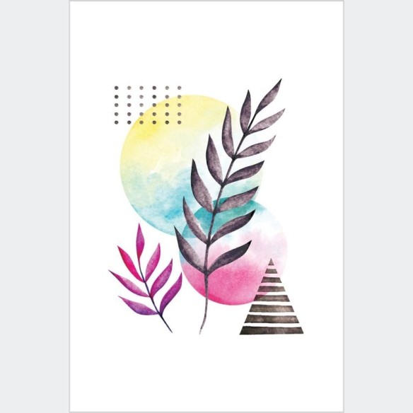 Poster Decorativo Abstrato Folhas N010213