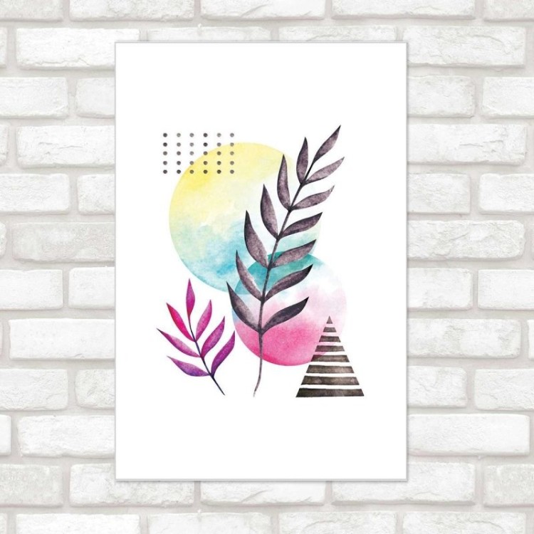 Poster Decorativo Abstrato Folhas N010213