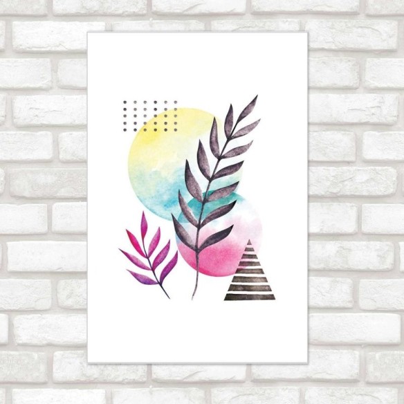 Poster Decorativo Abstrato Folhas N010213