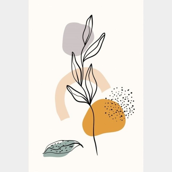 Poster Decorativo Abstrato Folhas N015260