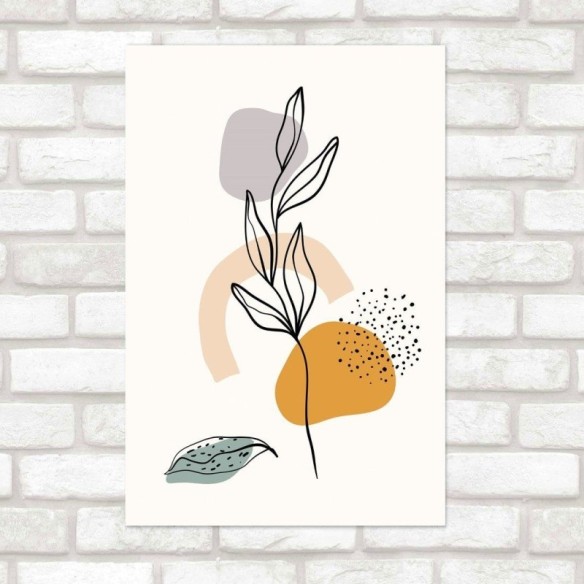 Poster Decorativo Abstrato Folhas N015260