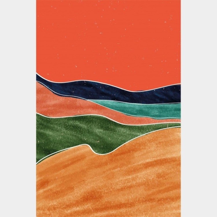 Poster Decorativo Abstrato Paisagem Deserto...