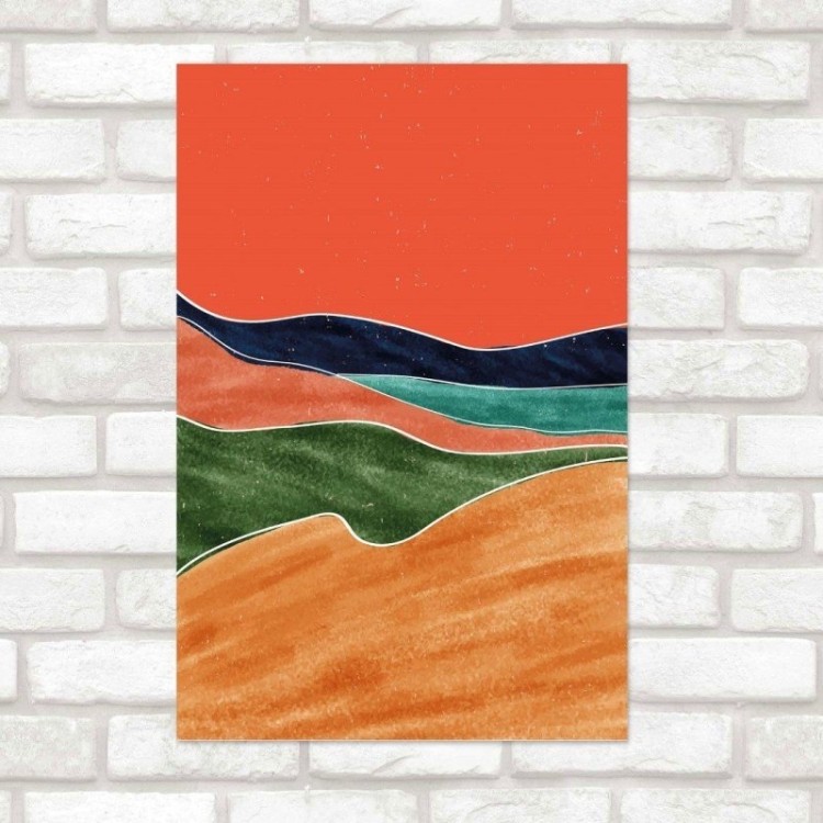 Poster Decorativo Abstrato Paisagem Deserto...