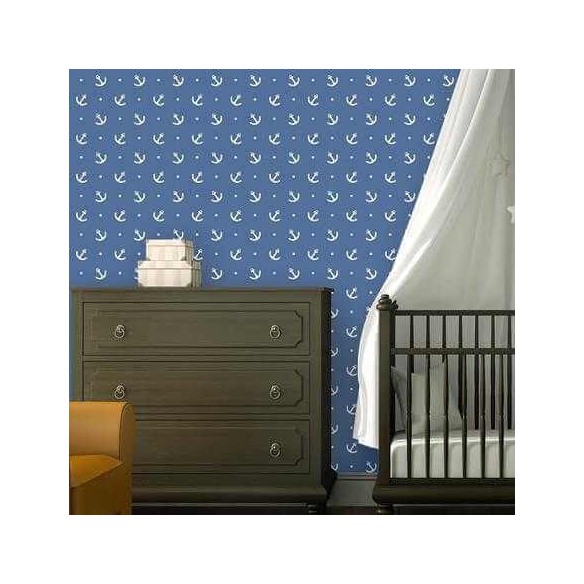 Papel de Parede Adesivo Ancora Azul 272189048