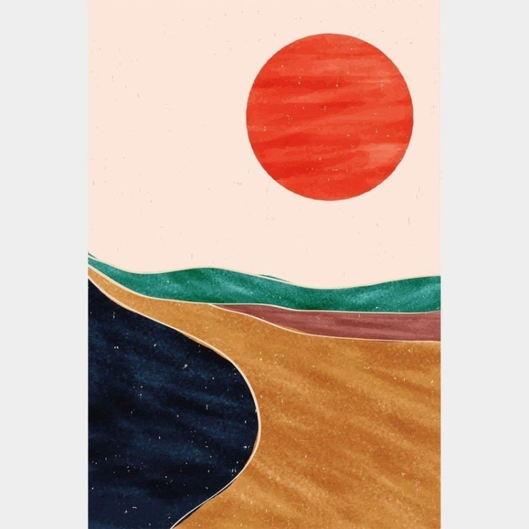 Poster Decorativo Abstrato Paisagem Deserto...
