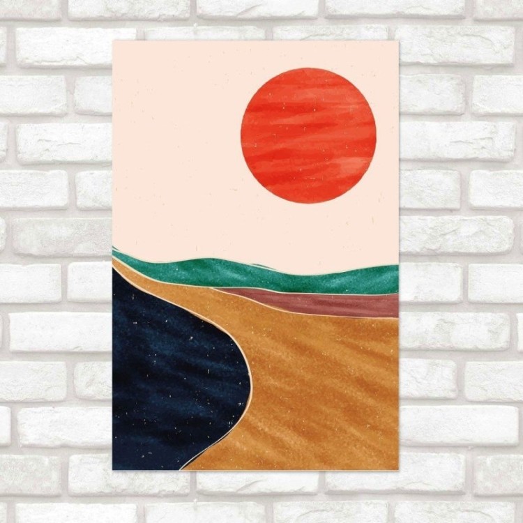 Poster Decorativo Abstrato Paisagem Deserto...