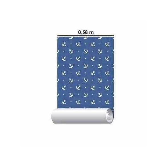 Papel de Parede Adesivo Ancora Azul 272189048