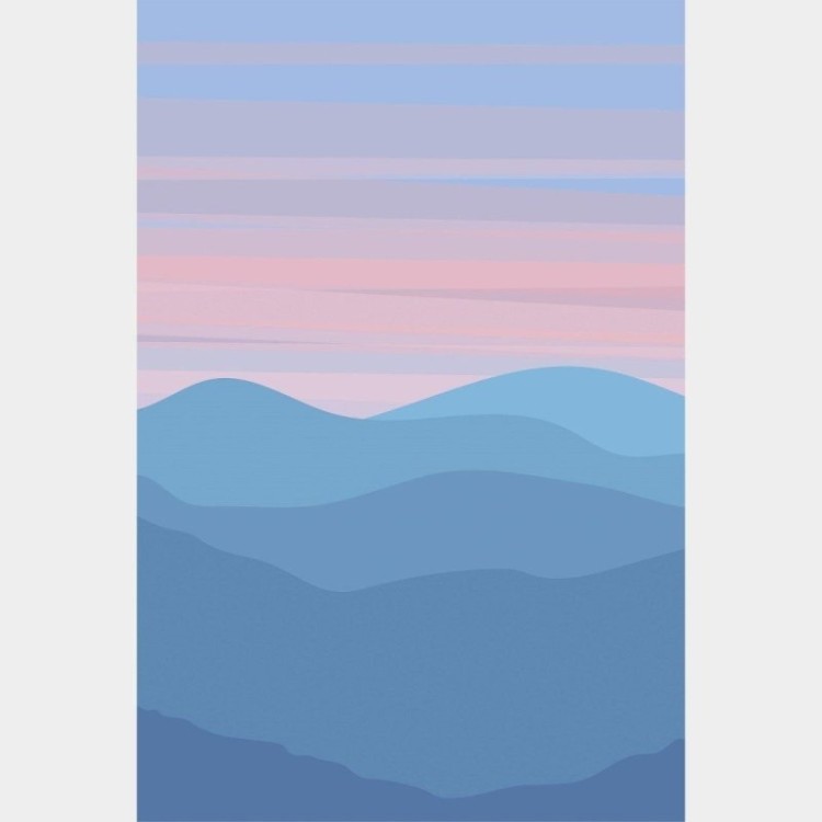 Poster Decorativo Abstrato Paisagem Montanhas...