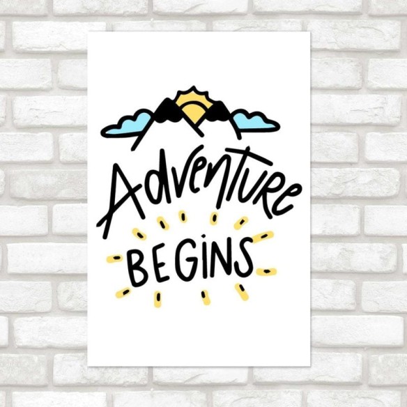 Poster Decorativo Adventure Begins Lettering N07265