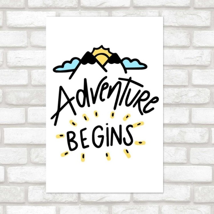 Poster Decorativo Adventure Begins Lettering...