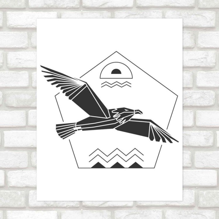 Poster Decorativo águia geometrico PA034