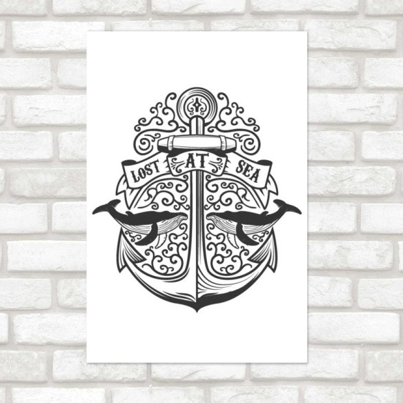 Poster Decorativo Ânora e Baleias Lost at Sea N08288