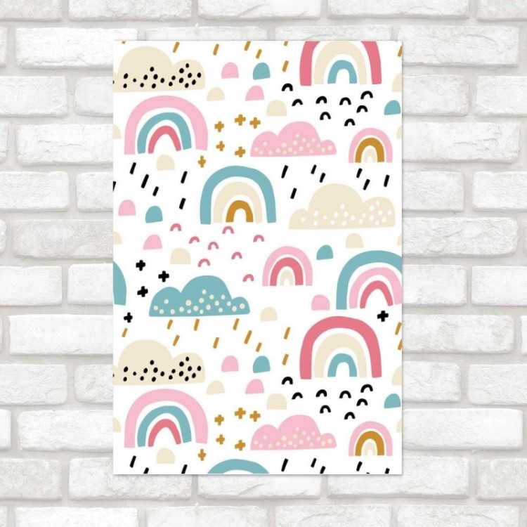 Poster Decorativo Arco-íris abstrato Infantil...