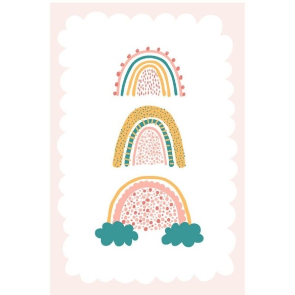 Poster Decorativo Arco-íris Abstrato Rosa Claro N07278