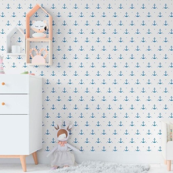 Papel de Parede Adesivo Âncoras Poá N011010