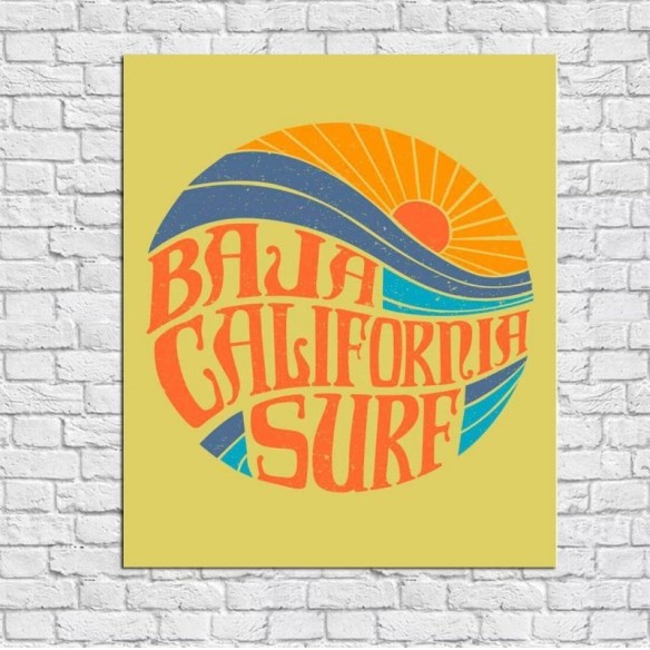 Poster Decorativo Baja California Surf 070707