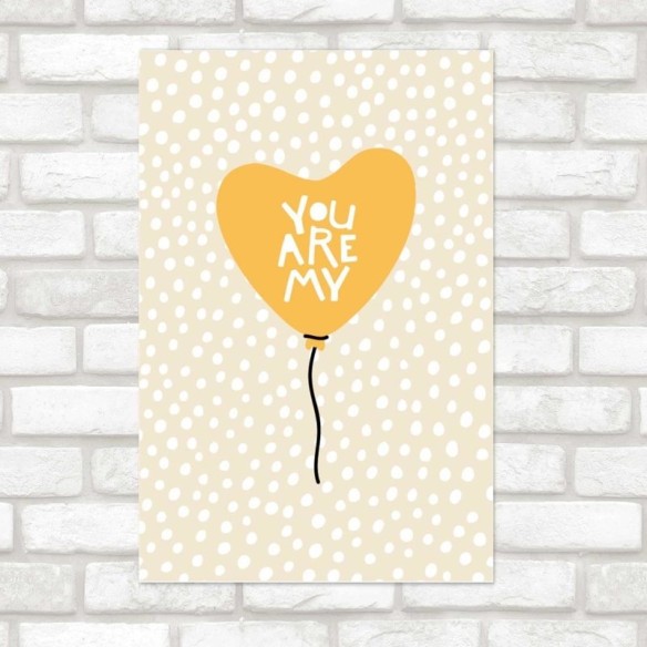 Poster Decorativo Balão Amrelo Você é Meu N07216