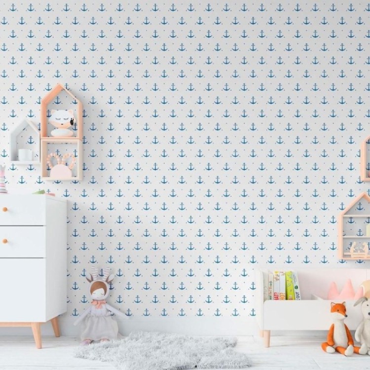 Papel de Parede Adesivo Âncoras Poá N011010
