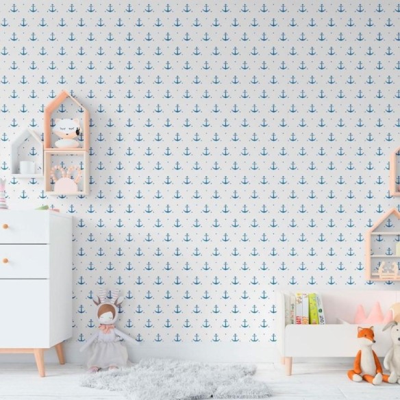 Papel de Parede Adesivo Âncoras Poá N011010
